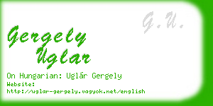 gergely uglar business card